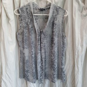 Sheer snakeskin print blouse